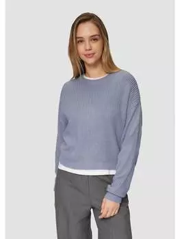 Пуловер QS Strickpullover langarm, синий