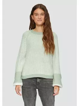 Пуловер QS Strickpullover langarm, зеленый