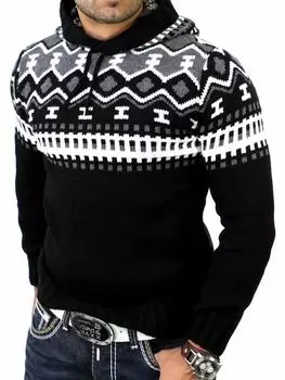 Пуловер RESLAD Strickpullover Norweger, черный