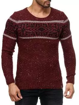 Пуловер RESLAD Strickpullover Norwegermuster, бордо