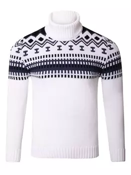 Пуловер RESLAD Strickpullover Rollkragenpullover, белый