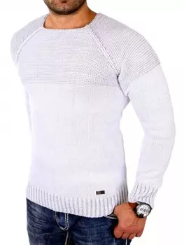 Пуловер RESLAD Strickpullover Two-Tone, белый