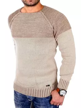 Пуловер RESLAD Strickpullover Two-Tone, кэмел