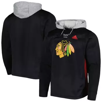 Пуловер с капюшоном adidas Chicago Blackhawks, черный