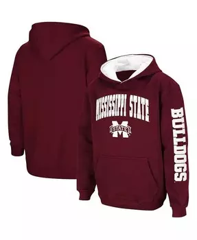 Пуловер с капюшоном Big Boys Maroon Mississippi State Bulldogs 2-Hit Team Colosseum, красный