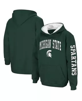 Пуловер с капюшоном Big Boys Michigan State Spartans 2-Hit Team Colosseum, белый