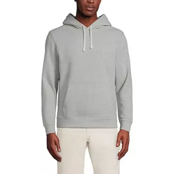 Пуловер с капюшоном Big & Tall Lands' End Serious Sweats, цвет Gray Heather
