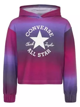 Пуловер с капюшоном Converse, фиолетовый