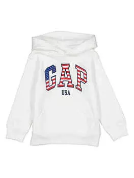 Пуловер с капюшоном GAP, белый