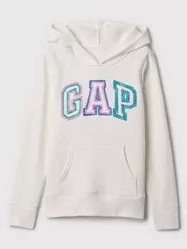 Пуловер с капюшоном GAP, белый