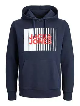 Пуловер с капюшоном Jack & Jones, синий