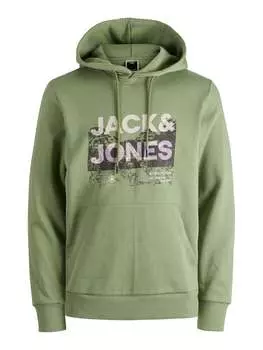 Пуловер с капюшоном Jack & Jones, зеленый