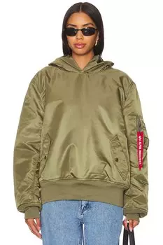 Пуловер с капюшоном ma-1 Alpha Industries, зеленый