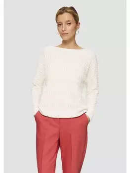 Пуловер s.Oliver BLACK LABEL Strickpullover langarm, кремовый