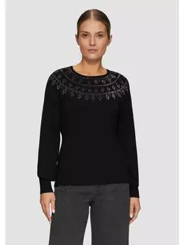 Пуловер s.Oliver BLACK LABEL Strickpullover langarm, черный