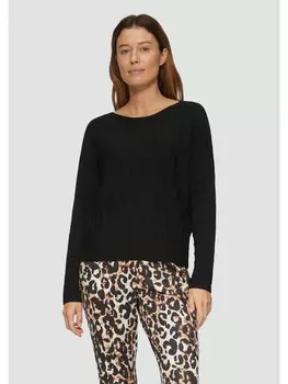 Пуловер s.Oliver BLACK LABEL Strickpullover langarm, черный