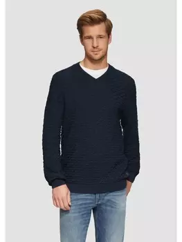 Пуловер s.Oliver Strickpullover langarm, синий
