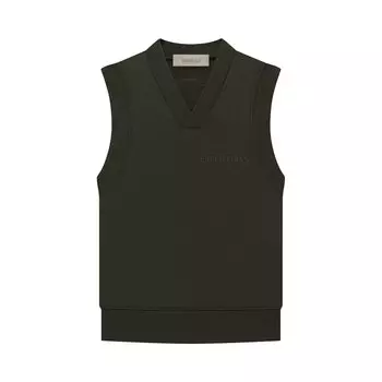Пуловер с V-образным вырезом Fear of God Essentials, цвет Off Black