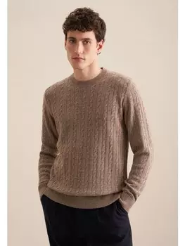 Пуловер Seidensticker Pullover Regular, коричневый