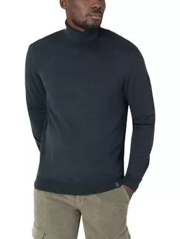 Пуловер Timezone Rollkragenpullover Rippstrick Ellenbogen-Patch, темно-синий