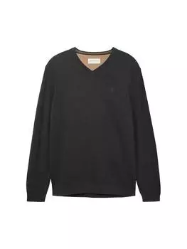 Пуловер Tom Tailor, цвет black grey melange