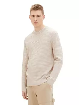 Пуловер TOM TAILOR Denim STRUCTURED DOUBLELAYER, бежевый