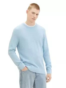 Пуловер TOM TAILOR Denim STRUCTURED DOUBLELAYER, синий