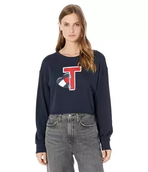 Пуловер Tommy Jeans, Peaking Heart Crop Pullover