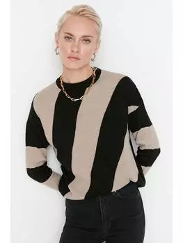 Пуловер trendyol Pullover, цвет Beige/Schwarz