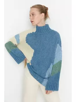 Пуловер trendyol Pullover un Blau/ Beige