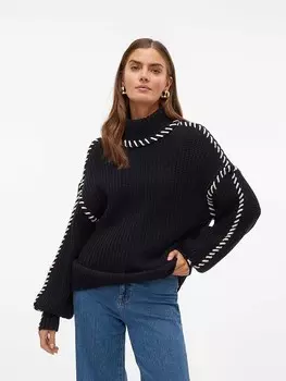 Пуловер Vero Moda Rollkragenpullover, черный