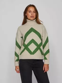 Пуловер Vila Pullover, цвет Beige/Grn