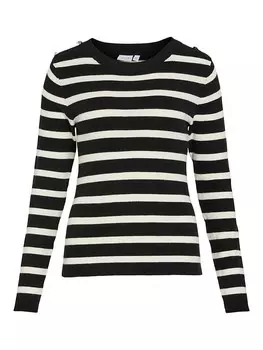 Пуловер Vila Pullover, цвет Schwarz/Creme