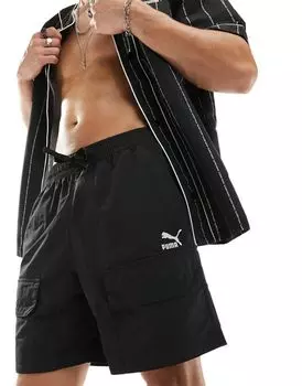 PUMA – Classics – Черные шорты карго