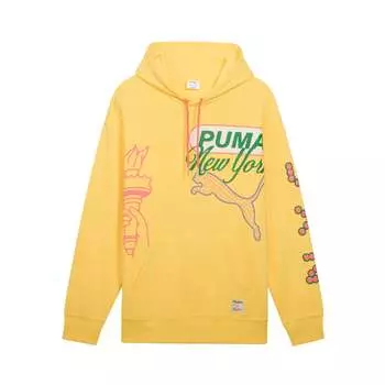 PUMA Мужской гардероб Essentials Bright Lights NYC Флагманская толстовка с капюшоном, цвет sunny yellow