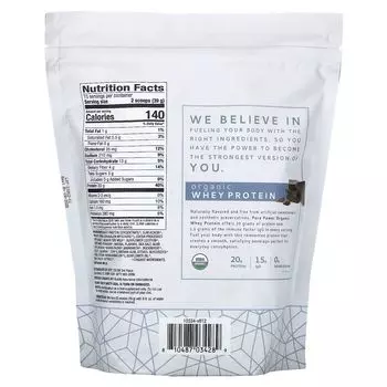 Органический сывороточный протеин Dr. Mercola Pure Power, шоколад, 1 фунт 4,6 унции (585 г)