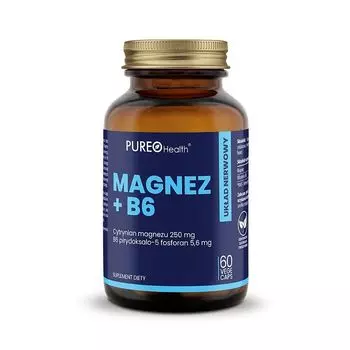 Pureo Health Magnez + B6 5-P магний с витамином В6 в капсулах, 60 шт.