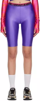 Пурпурные блестящие велосипедки Versace Jeans Couture
