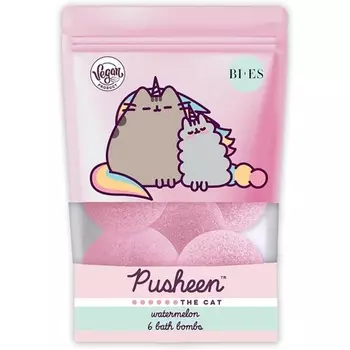 Pusheen The Cat шипучие бомбочки для ванны 6 шт с ароматом арбуза Uroda