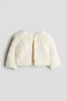 Пушистый кардиган H&M, белый