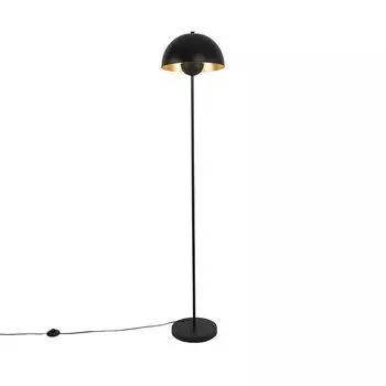 QAZQA - Industry I Vintage I Industrial I Vintage I Торшер черный с золотом I латунь 160 см - Magnax I гостиная I спальня - продолговатая сталь - подходит для светодиодов E27