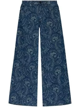 Rag & bone хлопковые джинсы с принтом пейсли, синий