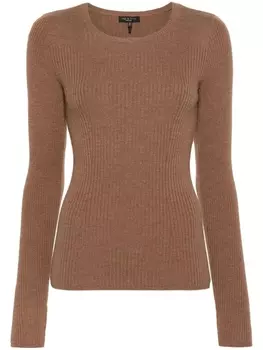 rag & bone меланжевый джемпер в рубчик, коричневый