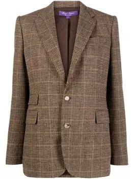 Ralph Lauren Collection блейзер в ломаную клетку, коричневый