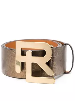 Ralph Lauren Collection logo-buckle leather belt, золотистый