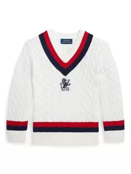 Ralph Lauren джемпер фактурной вязки с вышивкой, белый