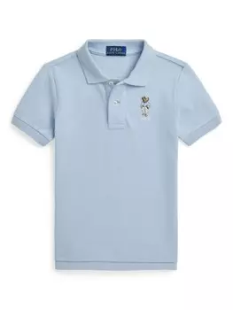 Ralph Lauren Kids рубашка поло с вышивкой Polo Bear, синий