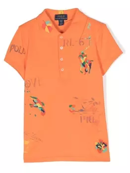 Ralph Lauren рубашка поло с вышивкой, оранжевый