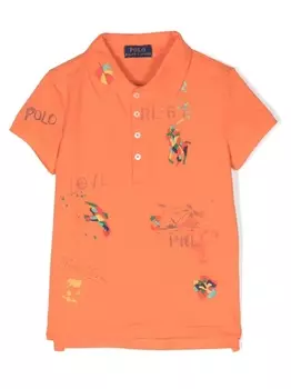 Ralph Lauren рубашка поло с вышивкой, оранжевый