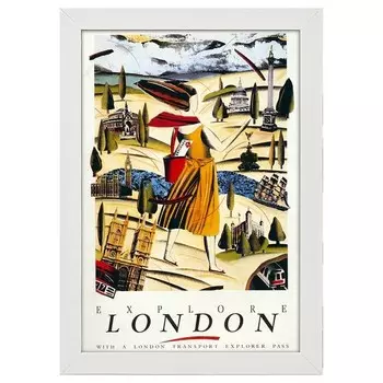 Рамка для фотографий LegendArte Poster 1986 Explore London, белый